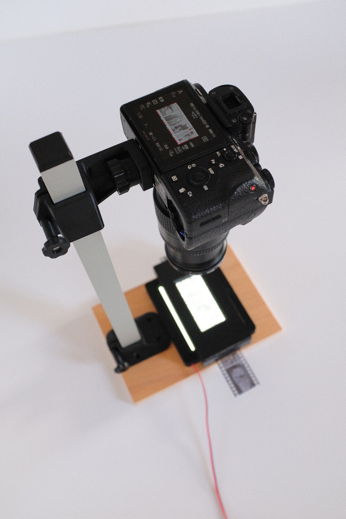 Complete 35mm DSLR Scanning Kit: Camera Copy Stand, 35mm Carrier, and LED Light Panel (+97 CRI)