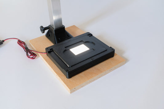 DSLR Scanning Kit for 35mm Slide Film: Camera Copy Stand, 35mm Slide Carrier, and LED Light Panel (+97 CRI)