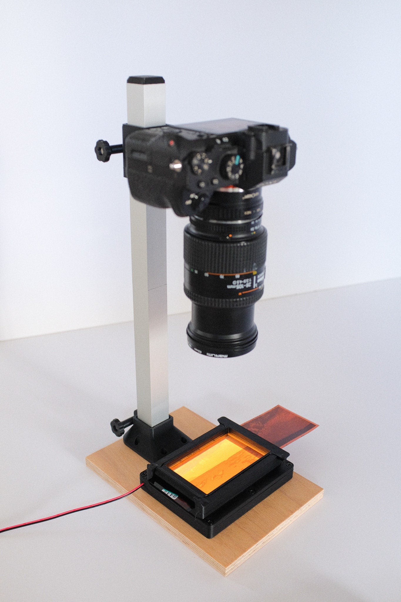 Complete DSLR Scanning Kit: Camera Copy Stand, 35mm Carrier, 120 carrier, and LED Light Panel (+97 CRI)